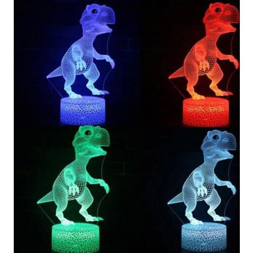 Dinosaur series 3D night lamp LED touch remote control colorful desk lamp 4mm and 6mm Acrylic plate