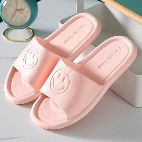 Men Slippers Flips Flops Sandals Summer Shoes Fashion Cartoon Cute Smile Platform Slides Non-slip Flats Indoor Bathroom Sweet