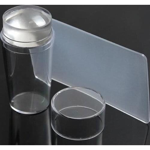 Jelly Silicone Nail Art Stamper Plate Scraper with Cap 2.8cm Nail Stamp Tools