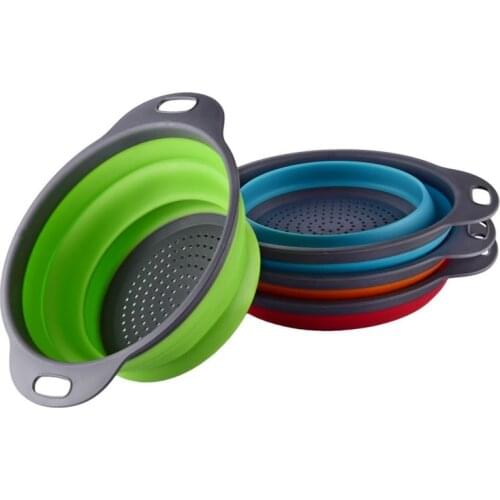 Foldable Fruit Bowl Basket Household Clean Rice Wash Sieve Machine Vegetable Manual Collapsible Drainer Kitchen Cooking Tool