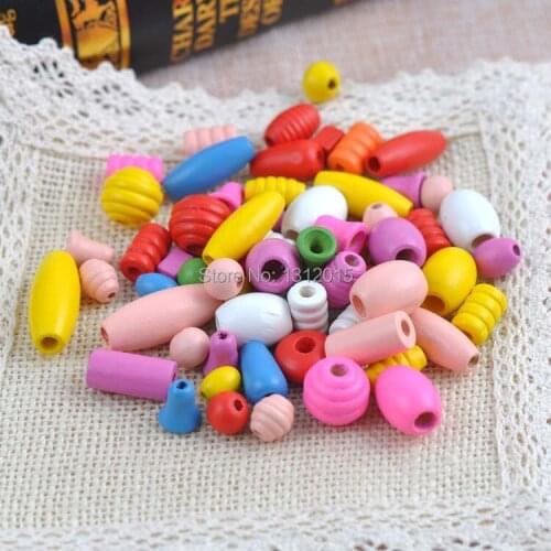 Mixed Wooden Round Beads For Jewelry making DIY 8-30mm 50g(about 100-150pcs) Z5410-3