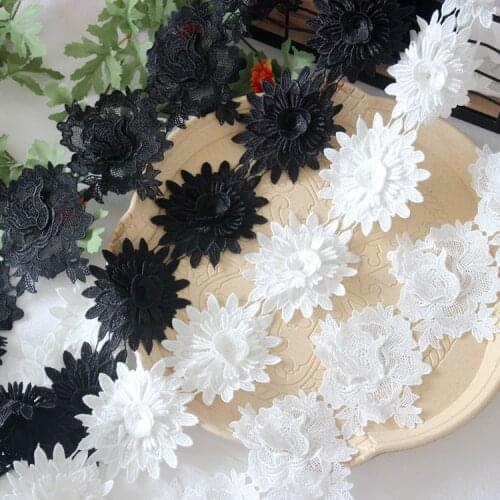 High-Quality 3D Polyester Flower Lace Garment Stitching Material Wedding Accessories Cheongsam Sewing Accessories