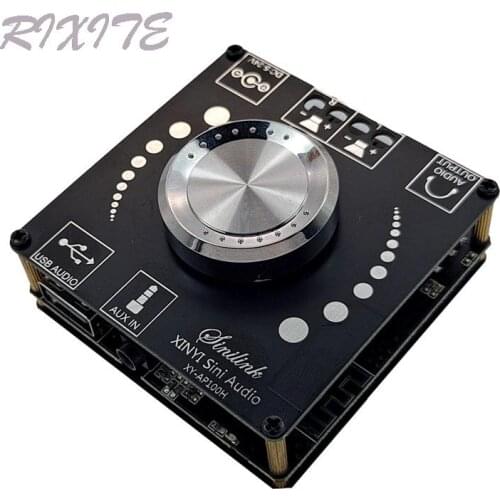 XY-AP100H 100W+100W Dual TPA3116D2 Bluetooth 5.0 Stereo Audio Digital Power Audio Amplifier Board AMP Amplificador AUX USB APP