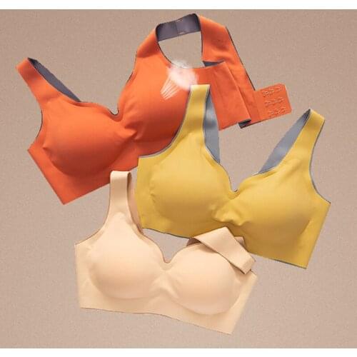 Spell Color Latex Pad Cup Bra Gather Sleep Sports Adjustable Breathable Breast Beauty Back Underwear For Women