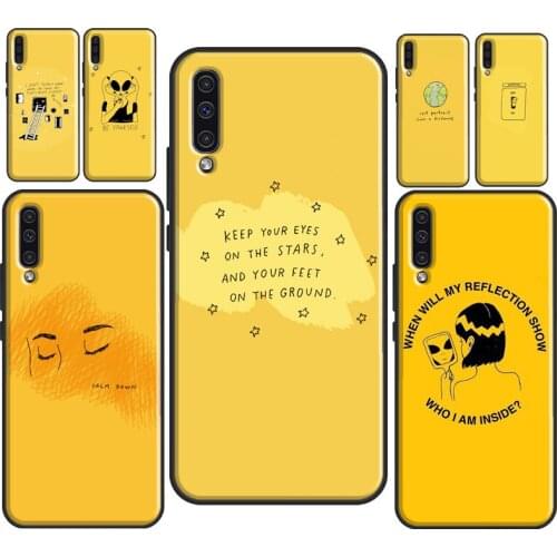 Yellow Aesthetic illustration Art Phone Case For Samsung A12 A32 A52 A72 A20e A21S A11 A31 A41 A51 A71 A10 A40 A50 A70 Coque