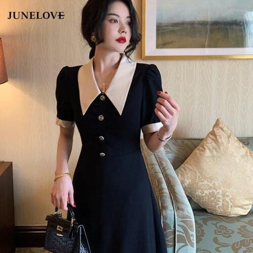 Dress Women Elegant French Style Oversize Lantern Sleeve Vintage Summer Empire Mature Female Office Casual Vintage Holiday 2021