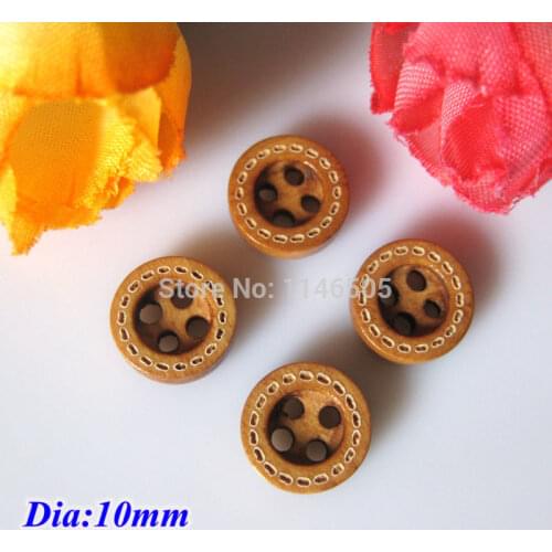 100/200pcs/pack New natural Wooden buttons for Craft Scrapbooking sewing accessories Sewing Buttons