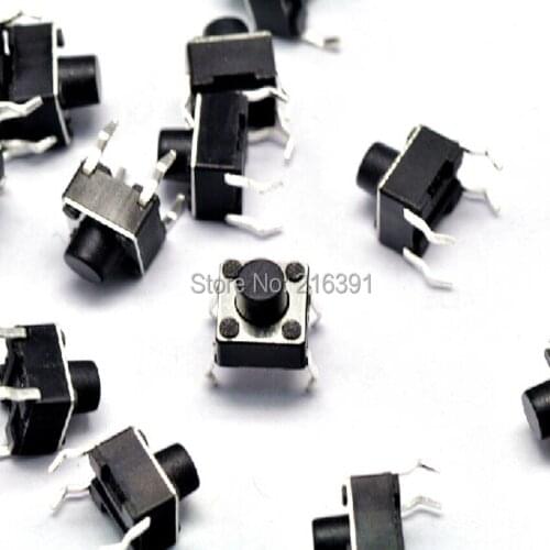 100PCS/Lot 6*6*7mm Tactile Push Button Switch 6*6*7 light touch key Miroswitch