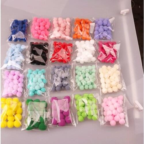 100pcs/lot Approx 15mm Multiple Colour Pompom Fur DIY Soft PomPoms Wedding/Home Decoration Sewing On Cloth Accessories Free Ship