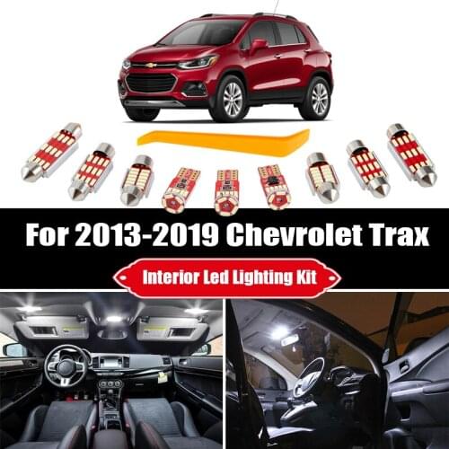 13 Bulbs For 2013-2017 2018 2019 Chevrolet Trax White LED Car Accessories Reading Ceiling Light Interior Kit Trunk License Lamp