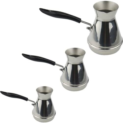 2 Pack Stainless Steel Turkish Coffee Pot Maker Cezve Ibrik Jezve 350ml