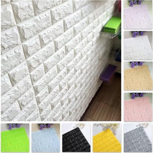 3D Wall Stickers Imitation Brick Bedroom Decor Waterproof Self-adhesive Wallpaper Panel for Home Living Room Kitchen TV Backdrop