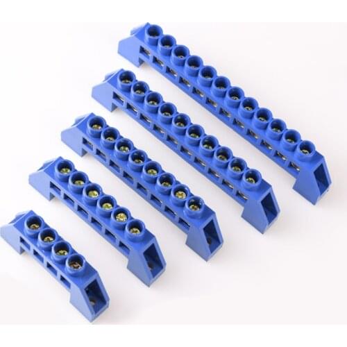 5PCS 4 6 8 10 12Positions Hole High Bridge Type Grounding Strip Connection Terminal Block Row Copper 6*9 Connector Earth