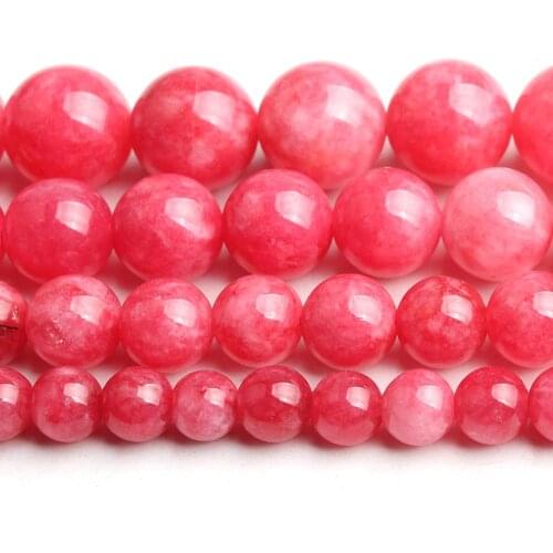 6/8/10/12mm Natural Rhodochrosite Angelite Quartzs Stone Beads Round Loose Beads For DIY Jewellery Making Fashion Bracelets 15