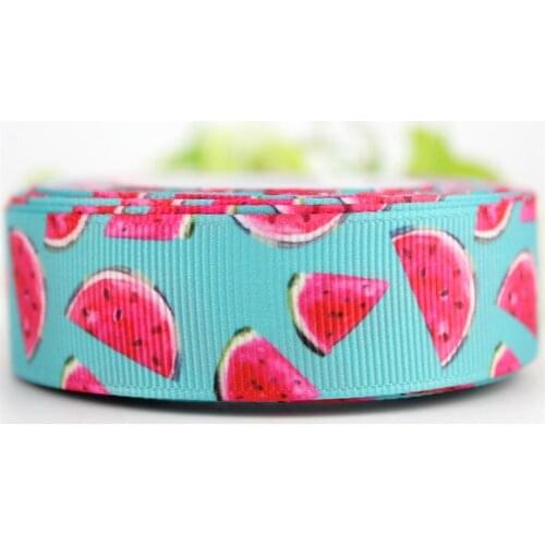 9/16/22/25/38/57/75mm blue cartoon watermelon grosgrain ribbon 10/25/50 yards DIY gift wrap sewing wedding decor ribbon