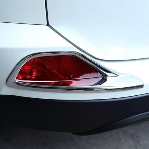 For Toyota RAV4 2016 Chrome 2pcs Car Rear Tail Fog Light Lamp Bezel Cover Trim Protector Accessories
