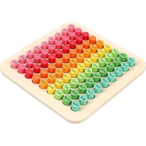 Mathematics 9X9 Multiplication Board Table Math Toy Montessori Wooden Learning Digital Early Education Wooden Toys