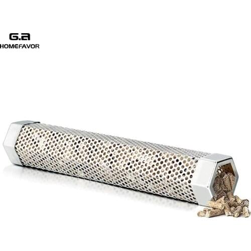 Six-sided BBQ Smoke Box Stainless Steel Mesh Tube Cold Hot Smoker Generator Pellet Filter Grill Smoking Tools