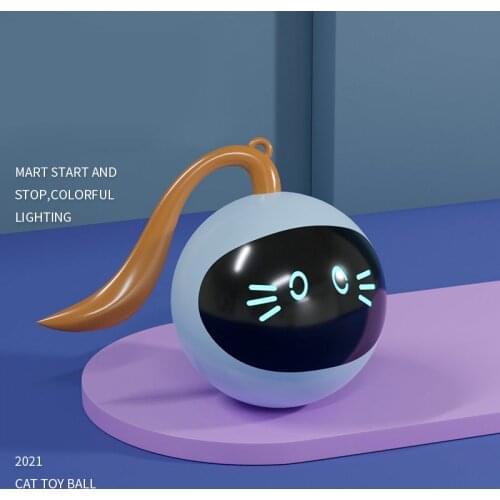 Interactive Cat Toy Balls Rotating Kitten Play Toys USB Charging Led Light Smart Mode Motion Sensor Moving Toys for Indoor Cats