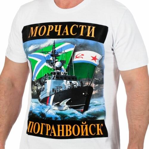 T-shirt white fleet Navy T-Shirts army military Mens Clothing russian russia