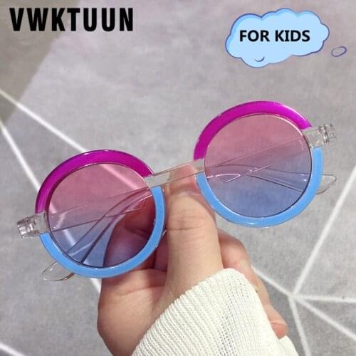 VWKTUUN Colorful Sunglasses Children Round Sun Glasses For Boys Girls Jelly Color Sunglass Small Cute Childs Sunglass