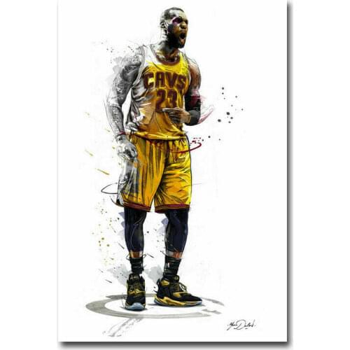Lebron James Basketball Silk Cloth Poster Art Bedroom Decoration