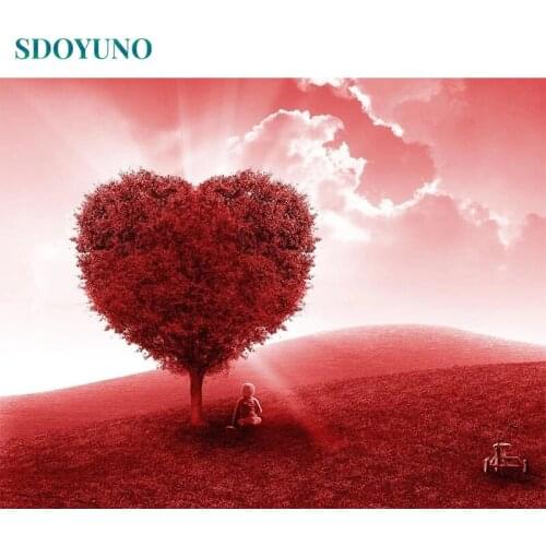 SDOYUNO 60x75cm Oil Painting By Numbers Scenery DIY Paint By Numbers On Canvas Frameless Landscape Hand Painting Home Decor