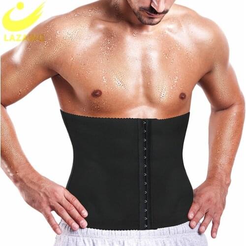 LAZAWG Mens Waist Trainer Slimming Body Shaper Corsets Fitness Trimmer Belt for Weight Loss Sauna Sweat Tummy Girdle Workout
