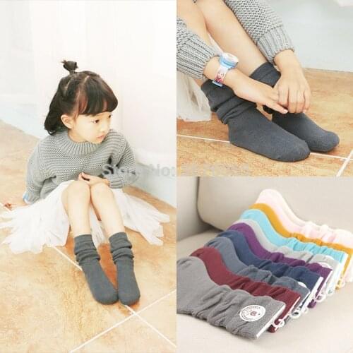 3-12Y fashion spring/autumn cotton socks for baby girls lovely children warm Lantern-like child kids sock long candy color socks