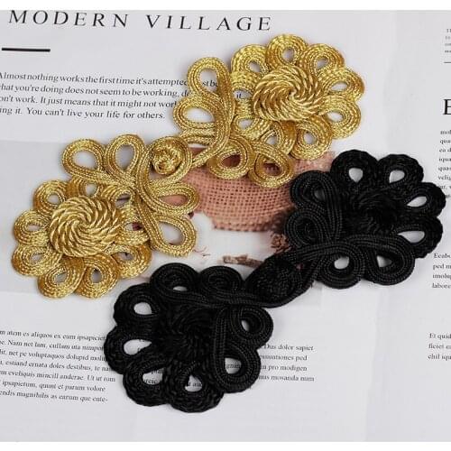 New Fashion Handmade Gold Silk Gold Black Buttons DIY High Quality Coat Dress Suit Decoration Buttons