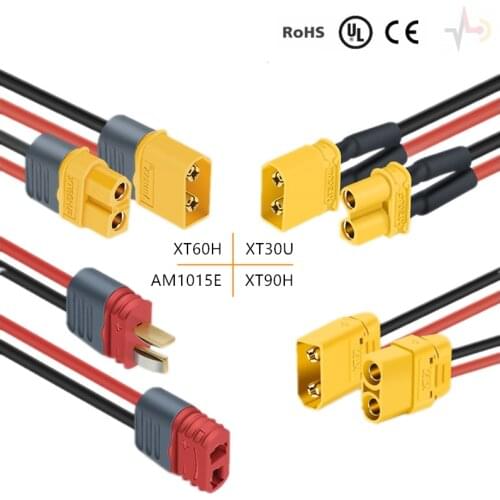 XT60 XT60H XT30U XT90H AM1015E Connector Plug Socket Cable Wire Female Male for Drone Helicopter Li Lithium Ion Battery Amass