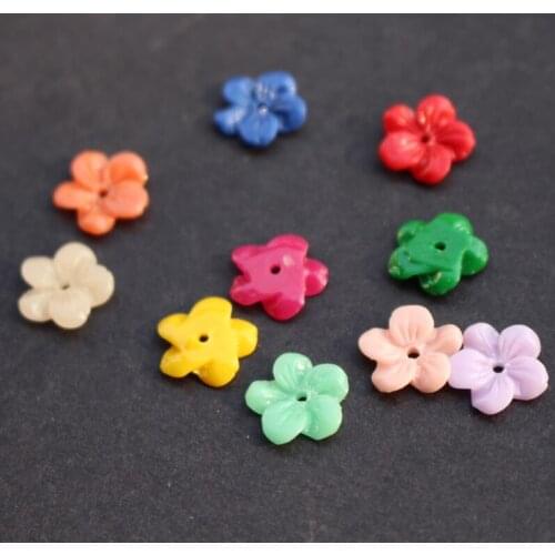 20pieces/lot)11mm*2mm Carved Small Sakura Flowers Space parts Multi-colors Artificial Coral Findings for Jewelry making