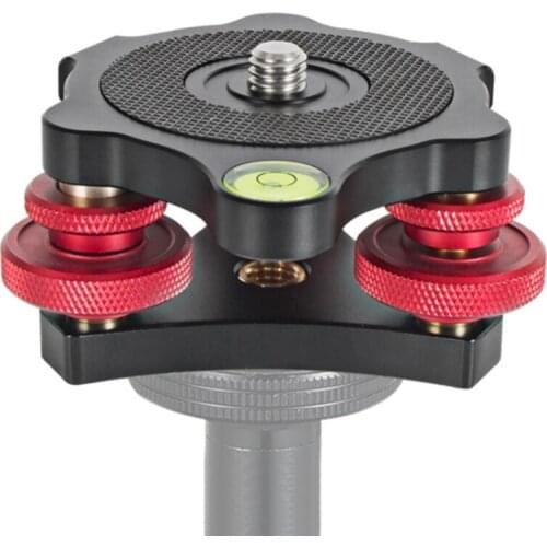 LP-64 Tri-wheel Precision Leveler with Bubble Level Tripod Leveling Base with 3/8" Screw Hole ,Aluminum Alloy Made