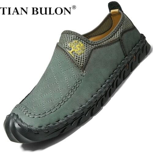 Leather Handmade Men Casual Shoes Luxury Brand Men Sneakers Breathable Slip-on Mens Loafers Fashion Moccasins Zapatillas Hombre