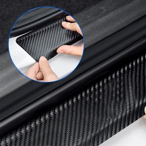 Car General-purpose Door Sill Strip Stepping Protection Sticker Anti-scratch Beautification Decoration Carbon Fiber Pattern