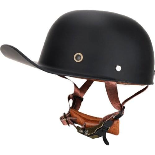 Matte Black Vintage Motorcycle Helmet Retro Half Helmet Motorbike Moto Riding Protector Scooter Biker Racing Helmet Casco Unisex