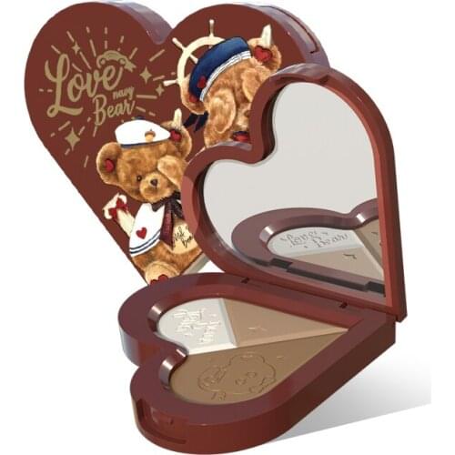 Flower Know Repair Highlight Makeup Palette Three-Dimensional Matte Three-Color Natural Decoration Brightening Face Slimming