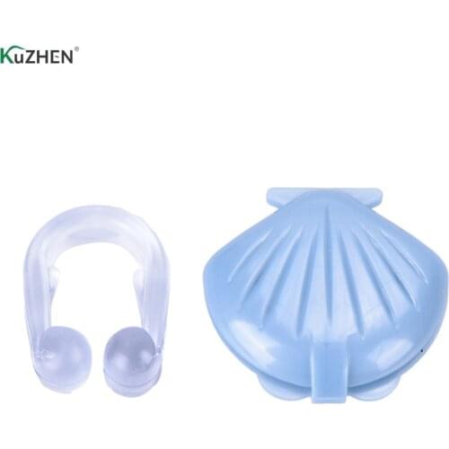 1Pc Blue Color Silicon Stop Snoring Nose Clip Anti Snore Sleep Apnea Aid Device Night Tray Anti Snore Clip with Case