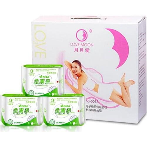 WinIon Anion Sanitary Napkins Pantiliner Winalite Lovemoon Sanitary Napkins Pantiliner Anion Pads (16 Packs x 24 Pads)