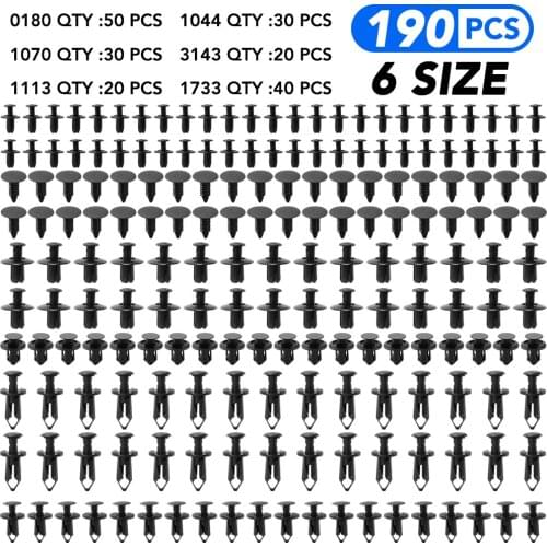 190Pcs Auto Fastener Push Pin Rivet Trim Clips For Chery A3 A5 A13 M11 E5 Tiggo 4 Tengo Fulwin2 Cowin 3 5 Easta Cielo Chance