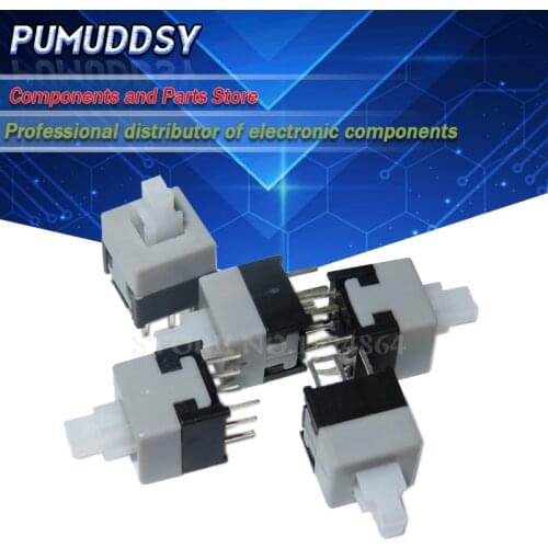 20PCS 8.5X8.5MM 8.5*8.5MM 8.5*8.5 Self-locking Switch DIP 6 Pins Tactile Pushbutton Key Switch Wholesale