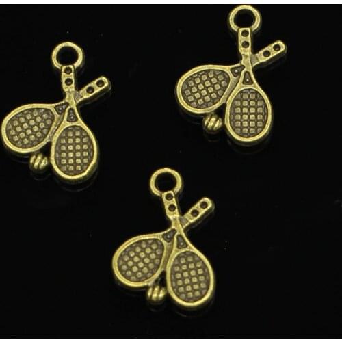 30pcs Antique Bronze tennis racket Charms for DIY Bracelets Jewelry Findings 18*14mm
