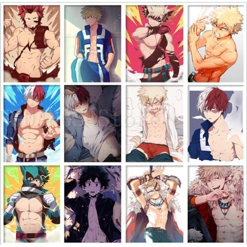 5D DIY Diamond Painting Anime My Hero Academia Bakugou Katsuki Todoroki Shoto Diamond Embroidery Mosaic Cross Stitch Home Decor