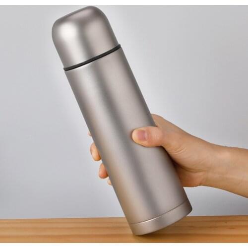 500ml Outdoor Camping Sports Tea Water Bottle Double Wall Vacuum Insulated Titanium Flask Leak Proof Water Bottle Tea Bottle