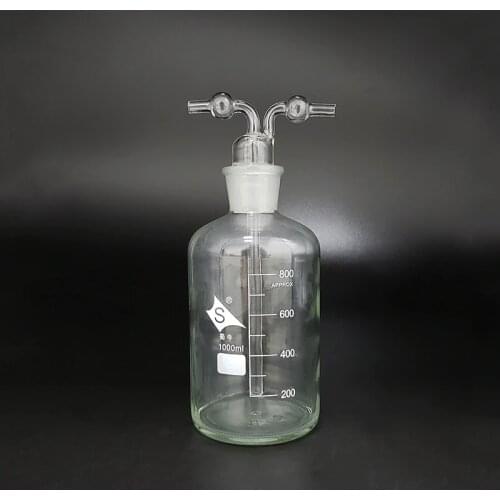 Drechsel gas washing bottle ,Capacity 1000ml,Lab Glass Gas Washing Bottle,Free Shipping Shisha hookah
