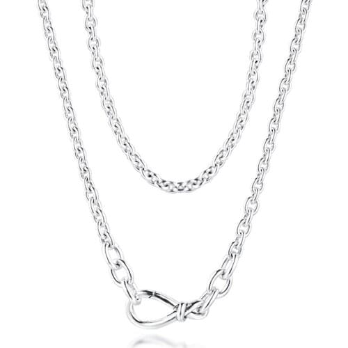 2020 New 925 Sterling Silver Necklace Chunky Infinity Knot Chain Pendant Necklaces for Women Luxury Fashion Jewelry Wholesale