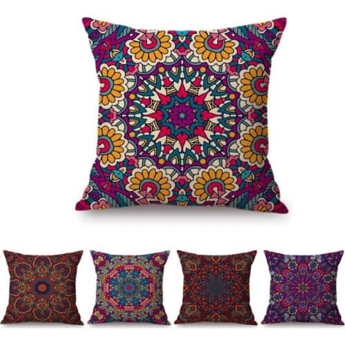 Ethnic Meditterarean Mandala Seamless Pattern Design Buddhism Decoration Thow Pillow Case Home Decor Art Sofa Cushion Cover