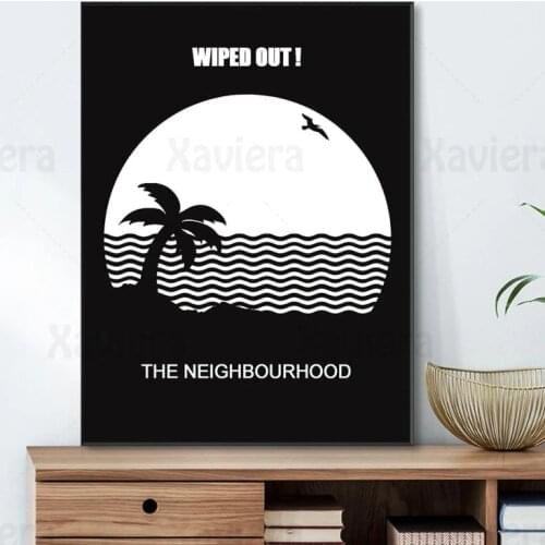 Black White Wall Art Wiped Out ! The NEIGHBOURHOOD Posters Canvas Painting Decorative Print Picture Home for Living Room Bedroom