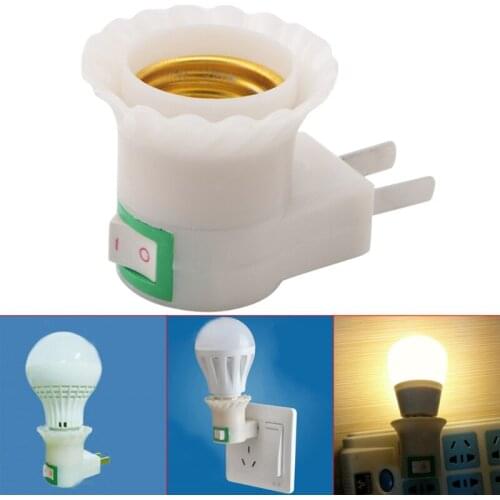 E27 Base To AC Power 110V 220V Lamp Bulb Socket Adapter Converter On OFF Switch