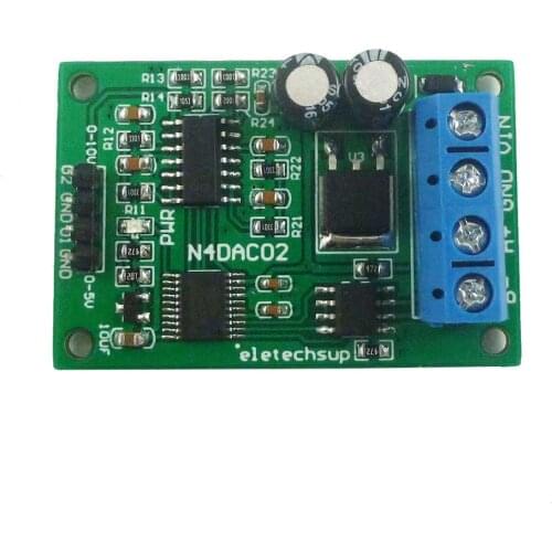 DC 12V 2CH DAC Module 0-5V 0-10V PWM to Voltage Analog Converter RS485 Modbus RTU Board